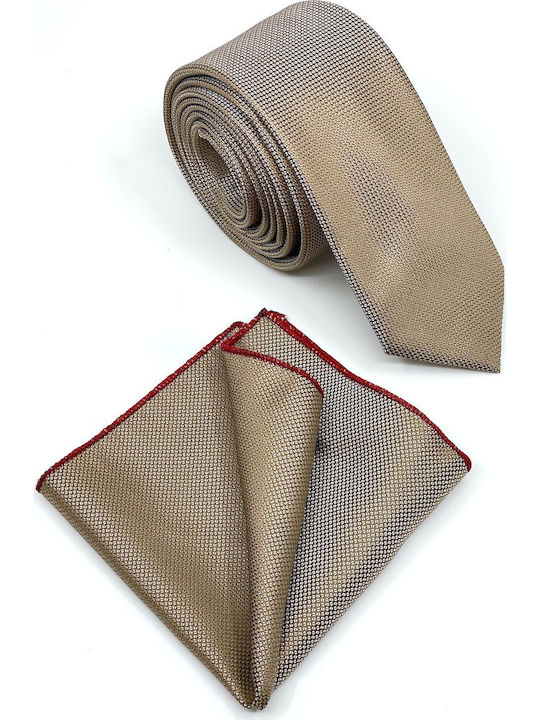 Legend Accessories Men's Tie Set Synthetic Monochrome In Beige Colour