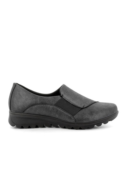 Imac Leder Anatomisch Damen Slip-Ons Schwarz