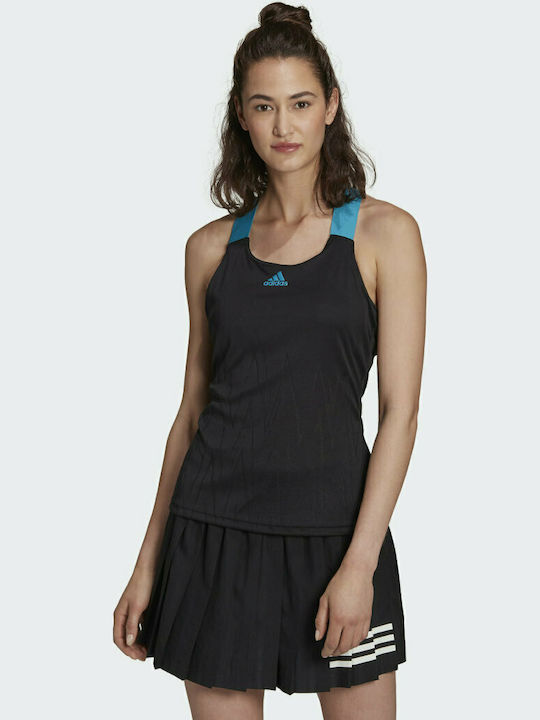 Adidas Tennis Primeblue Aeroknit Γυναικεία Μπλούζα Αμάνικη Μαύρη