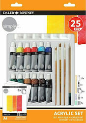 Daler Rowney Colouring Set 25pcs Acrylic Tempera Paint Set 12x12ml