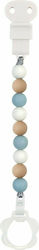 Nattou Clip Pacifier with Beads made of Silicone White-Blue