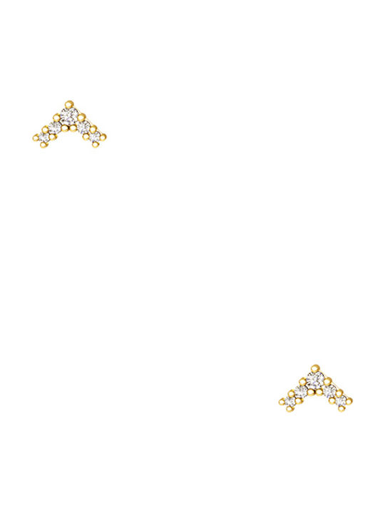 Silver earrings "Victorious" gold plated