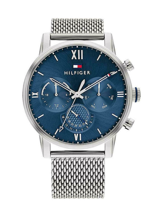 Tommy Hilfiger Sullivan Ανδρικό Ρολόι 44mm Χρονογράφος Μπαταρίας με Ασημί Ατσάλινο Μπρασελέ
