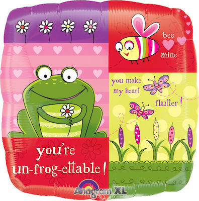 Μπαλόνι Foil Τετράγωνο Frog Love Collage 46cm