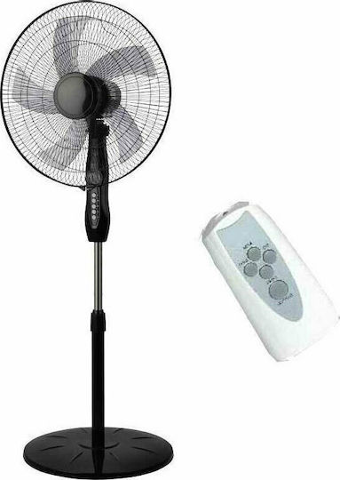 Brand 20.06.1207 Pedestal Fan 50W Diameter 45cm with Remote Control Black