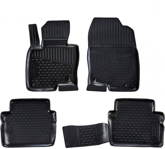 Novline Set of Front and Rear Mats 4pcs Tray Type for Mazda CX-5 2017+ Black