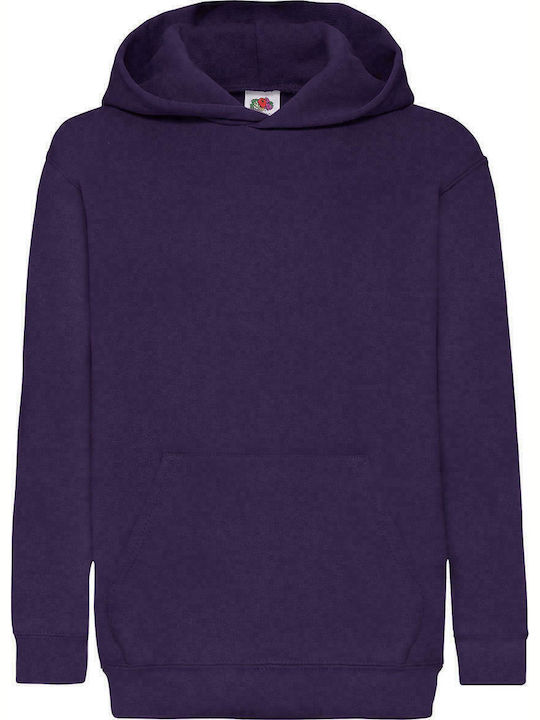 Fruit of the Loom Hanorac pentru copii cu glugă și buzunare Violet Kids Classic Hooded Sweat