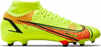 Nike Mercurial Superfly 8 Academy MG Ψηλά Ποδοσφαιρικά Παπούτσια με Τάπες Κίτρινα