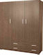 3 Drei Türen Kinderkleiderschrank mit 2 Schubladen Karydi 110x50x180cm