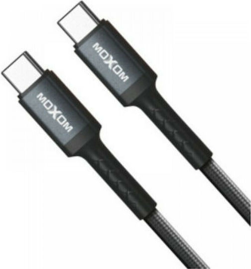 Moxom Braided USB 2.0 Cable USB-C Male - USB-C 100W PD Black 1m