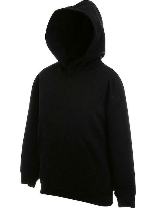 Fruit of the Loom Kids Sweatshirt with Hood and Pockets Black