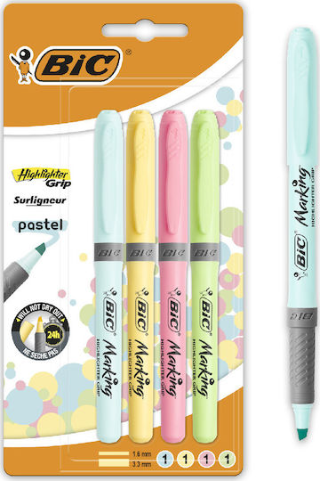 BIC Grip Pastel Textmarker 1mm Mehrfarbig 4Stück