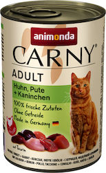 Animonda Carny Adult Nasses Katzenfutter für Katze in Dose mit Türkei, Huhn und Kaninchen 200gr DLZANMKMK0092