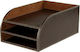 Osco Filing Tray Leather with 3 Shelf Brown