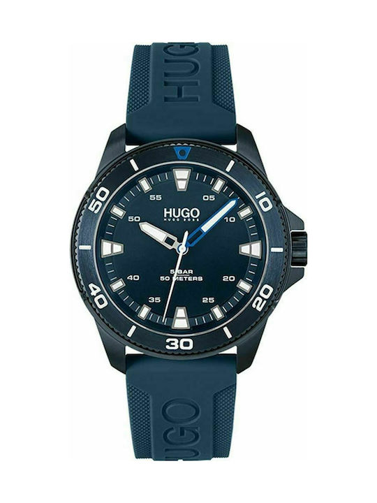 Hugo Boss Streetdriver Uhr Batterie mit Blau Kautschukarmband