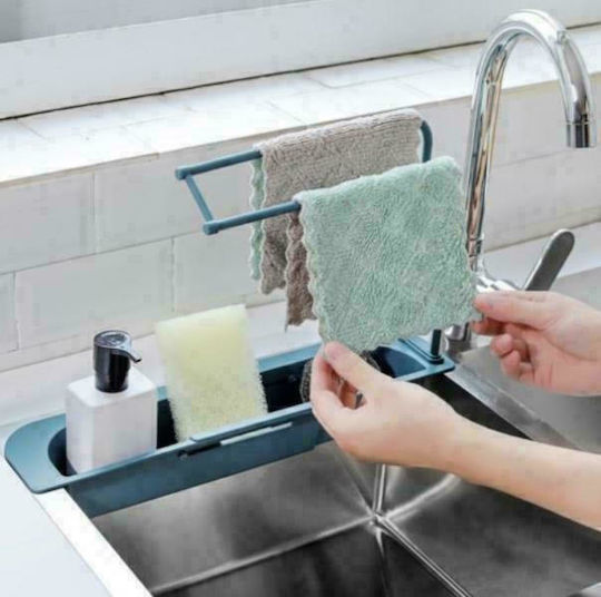 Βάση οργάνωσης νεροχύτη από Πλαστικό Μπλε 50x8.5x8.5cm