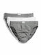 67-012-6 Ανδρικά Σλιπ Mid Grey Marl / White / Black Stripe με Σχέδια 3Pack