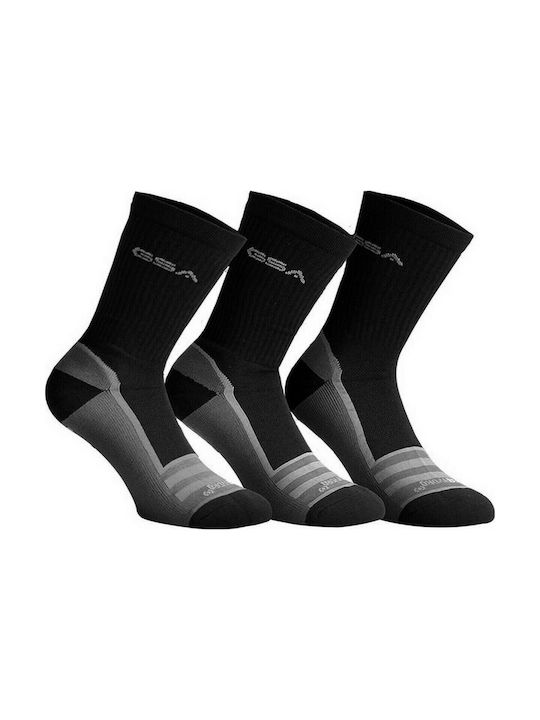 GSA 611 Αθλητικές Κάλτσες Μαύρες 3 Ζεύγη