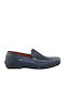 Men's Leather Loafers Navy/White