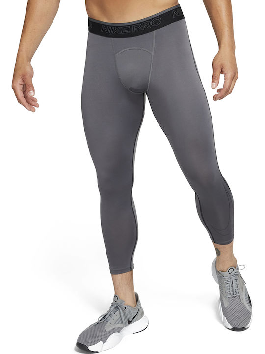 Nike Pro Dri-Fit Men's Sports Capri Leggings Gray