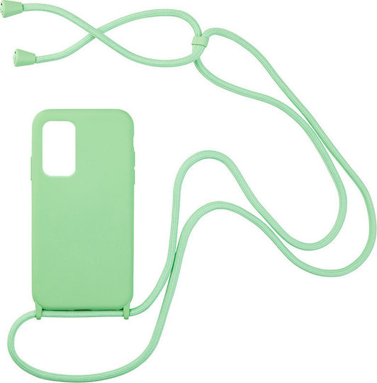 Sonique Carryhang Umschlag Rückseite Silikon 0.5mm mit Band Light Green (Redmi Note 10 / 10s / Poco M5s)