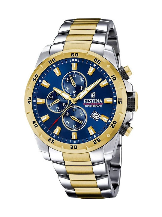 Festina Ανδρικό Ρολόι 45.5mm Χρονογράφος Μπαταρ...
