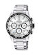 Festina Men's Watch 45mm Chronograph Battery with Silver Metal Bracelet