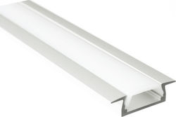 Atman Walled Aluminum Profile for LED Strip with Opal Cover 200x1.5x0.5cm