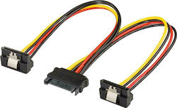 Powertech 15-Pin Sata male - 2x 15-Pin Sata Cable 0.15m (CAB-W040)