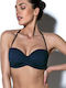 Trägerloses Bikinioberteil D Becher Marineblau