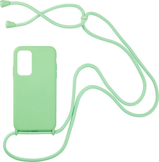Sonique Carryhang Back Cover Σιλικόνης 0.5mm με Λουράκι Ανοιχτό Πράσινο (Galaxy A32 5G)