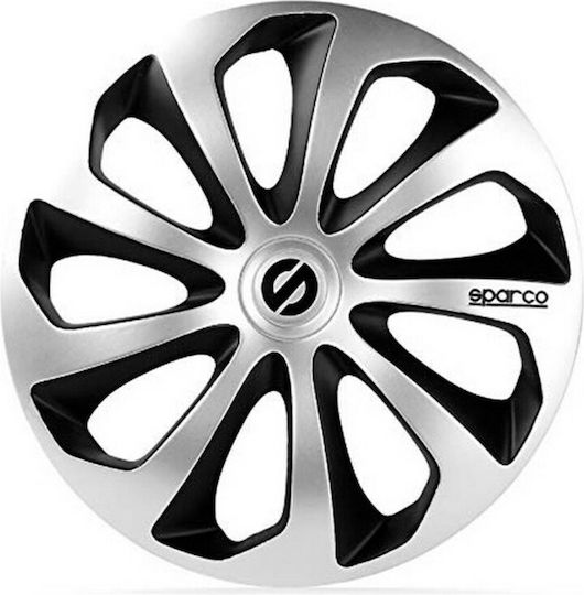 Sparco Комплект тапи за колела на автомобил Sicilia CS5 4бр 14" Сребрист