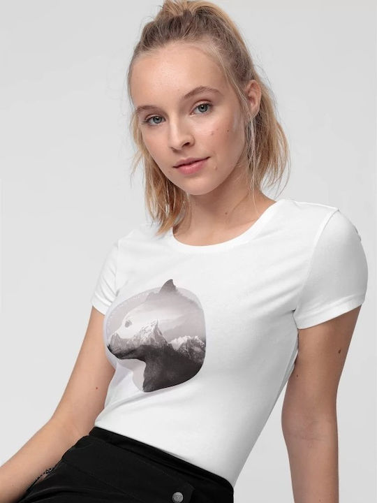 4F Damen T-Shirt Weiß