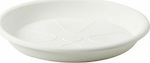 Plastecnic Omnia 22 Round Plate Pot White 22x22cm