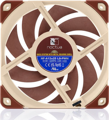 Noctua NF-A12x25 LS Case Fan 120mm με Σύνδεση 4-Pin PWM Καφέ