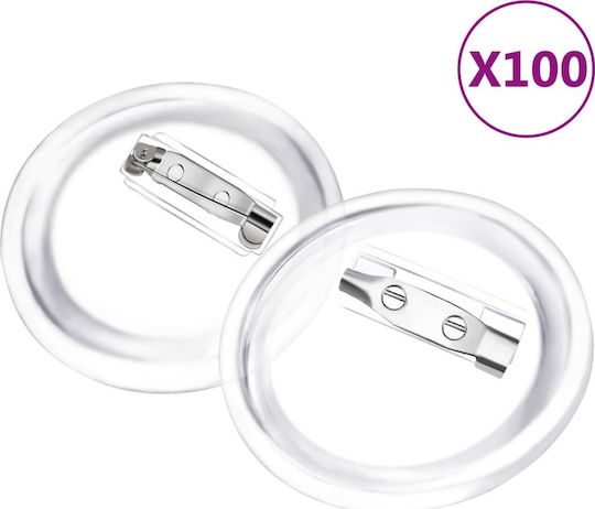 vidaXL Safety Pins Acrylic Buttons 37 mm 100 pcs 100pcs