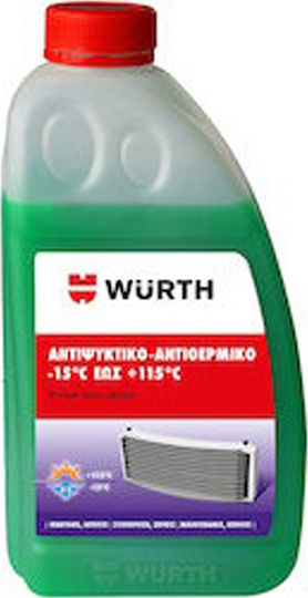 Wurth Evocool Αντιψυκτικό Παραφλού Ψυγείου Αυτοκινήτου -25°C/+105°C Πράσινο Χρώμα 1lt