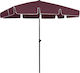 vidaXL Foldable Beach Umbrella Bordeaux Diameter 2m with UV Protection Red