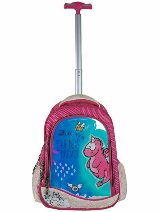 Nici Ruby Rosa School Bag Trolley Elementary, Elementary Pink with Water Bottle Holder 30Liters