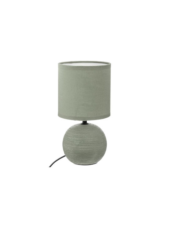 Atmosphera Timéo Metal Table Lamp for E14 Socket with Green Shade and Base