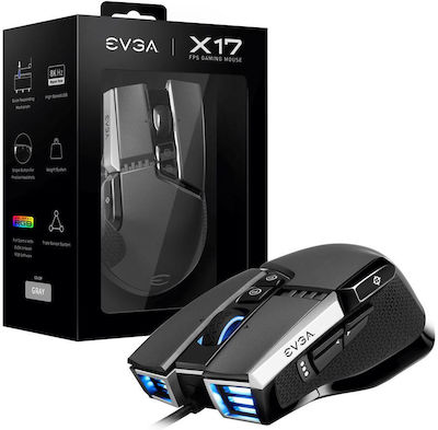 EVGA X17 RGB Gaming Mouse 16000 DPI Gray