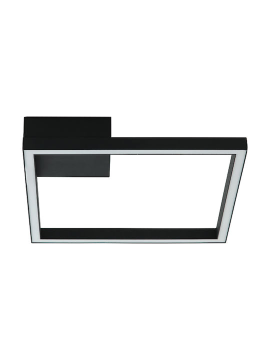 Zambelis Lights Μοντέρνα Μεταλλική Πλαφονιέρα Οροφής με Ενσωματωμένο LED σε Μαύρο χρώμα 32cm