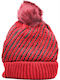 Verde Ribbed Beanie Cap Red