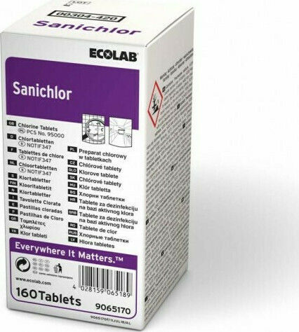 Ecolab Chlorine Tablets Special Commercial Cleaner 160pcs