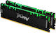 Kingston Fury Renegade RGB 16GB DDR4 RAM with 2 Modules (2x8GB) and 3200 Speed for Desktop