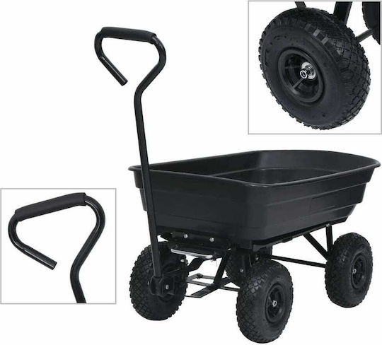 Dump Cart Garden Cart Metallic Four-wheel 75lt 84x84cm.