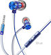 Borofone BM48 In-ear Handsfree με Βύσμα 3.5mm Μπλε