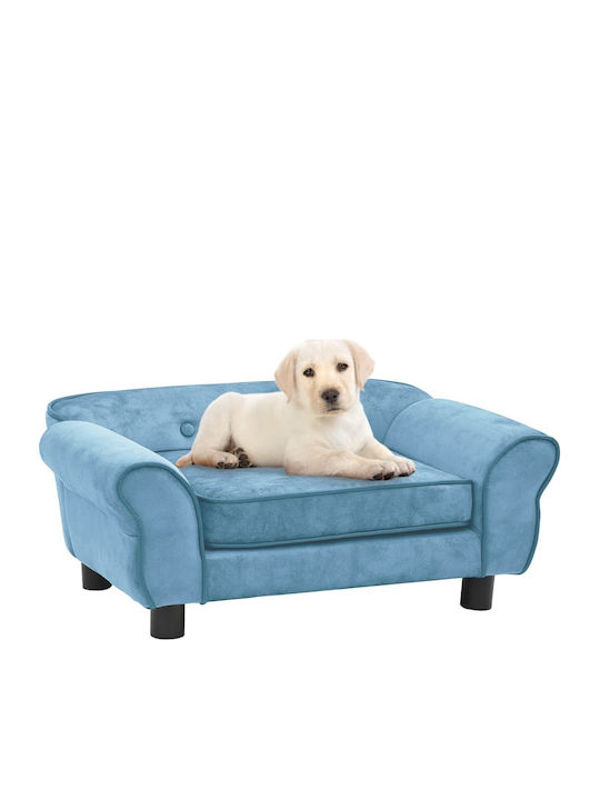 vidaXL Βελουτέ Elevated Dog Bed Light Blue 72x45cm. 171043