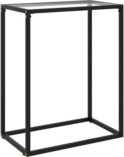 Console Table Metal with Glass Surface Διαφανής L60xW35xH75cm