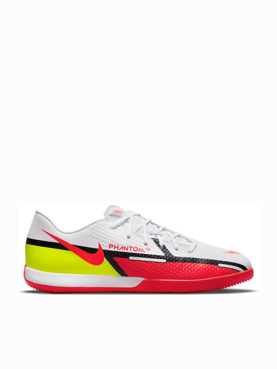 Nike Phantom GT2 Academy IC Χαμηλά Ποδοσφαιρικά Παπούτσια Σάλας White / Bright Crimson / Volt / Black